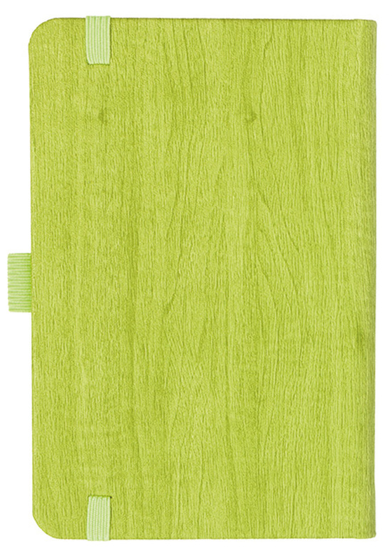 Notizbuch Style Small im Format 9x14cm, Inhalt blanco, Einband Woody in der Farbe Lime