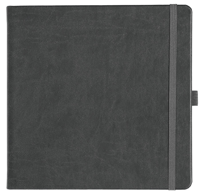 Notizbuch Style Square im Format 17,5x17,5cm, Inhalt blanco, Einband Slinky in der Farbe Dark Grey