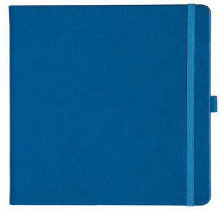 Notizbuch Style Square im Format 17,5x17,5cm, Inhalt kariert, Einband Slinky in der Farbe Azure
