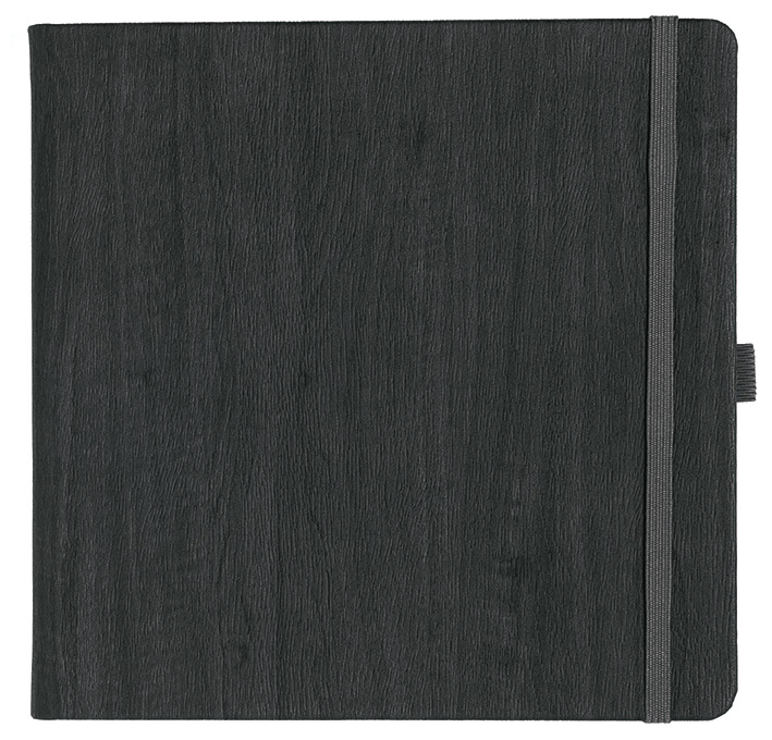 Notizbuch Style Square im Format 17,5x17,5cm, Inhalt kariert, Einband Woody in der Farbe Charcoal