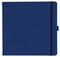 Notizbuch Style Square im Format 17,5x17,5cm, Inhalt liniert, Einband Slinky in der Farbe Ultramarine