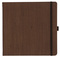 Notizbuch Style Square im Format 17,5x17,5cm, Inhalt liniert, Einband Woody in der Farbe Brown