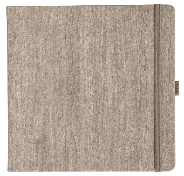 Notizbuch Style Square im Format 17,5x17,5cm, Inhalt liniert, Einband Woody in der Farbe Sludge