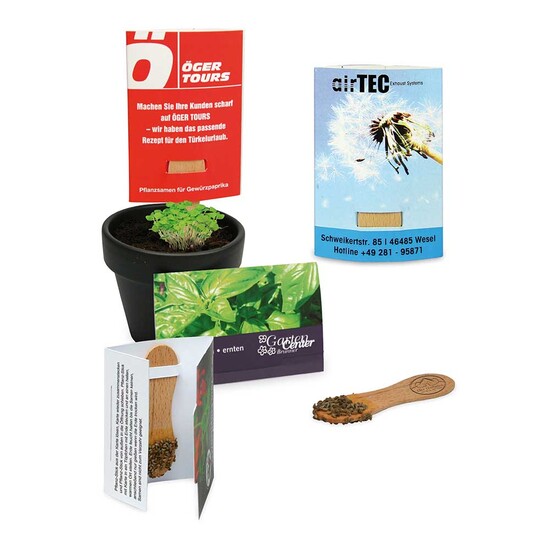 Pflanz-Stick mit Samen - Vergissmeinnicht, 2 Seiten gelasert