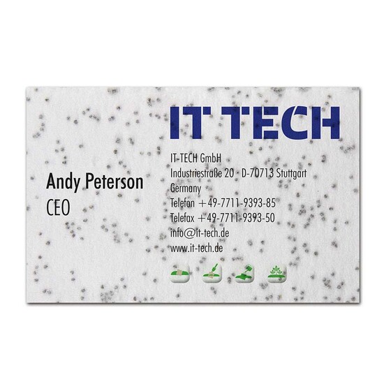 Samenpapier Visitenkarten - Kräutermischung, Druck 4/0-c