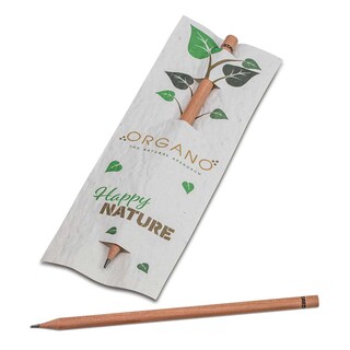 Bleistift im Samenpapieretui - Mohnblume, Druck 4/0c, Lasergravur
