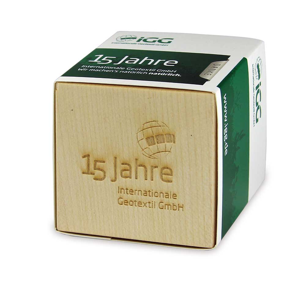 Pflanz-Holz Maxi mit Samen - Basilikum, 1 Seite gelasert