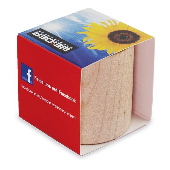 Pflanz-Holz rund mit Samen - Vergissmeinnicht, Rundum-Lasergravur