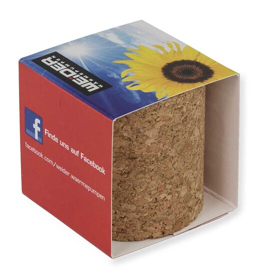 Pflanz-Kork rund mit Samen - Kräutermischung, Rundum-Lasergravur