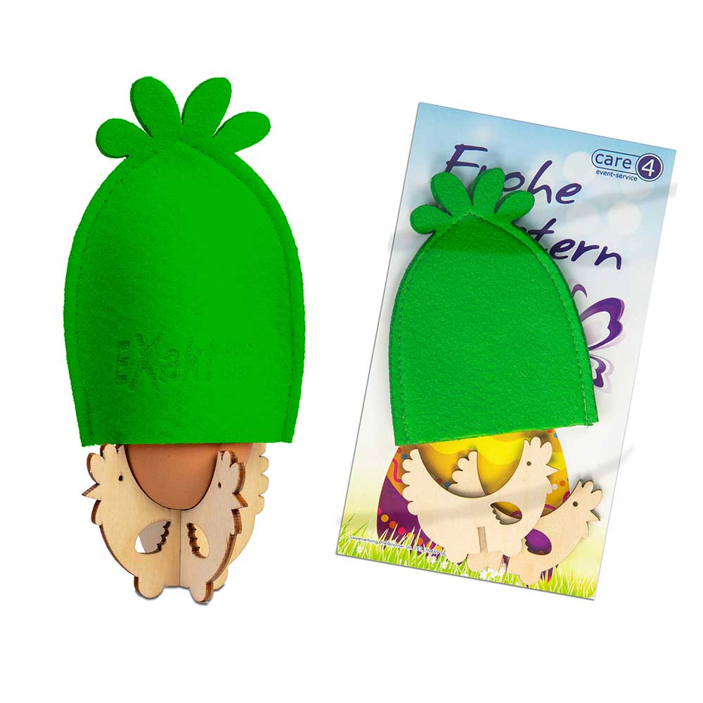 Frühstücksei-Set - grün inkl. Lasergravur auf Eierbecher