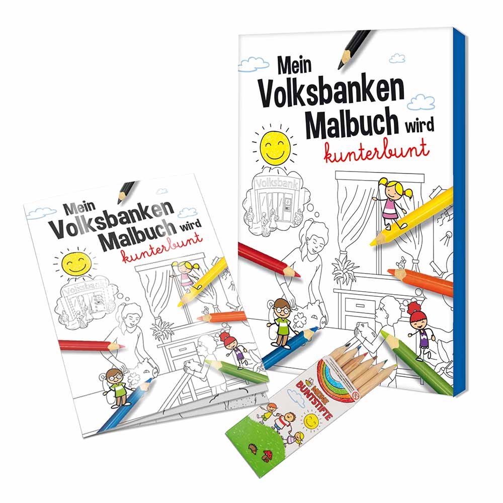 Malbuch / Mal-Set A6 - Volksbanken - Malset neutral