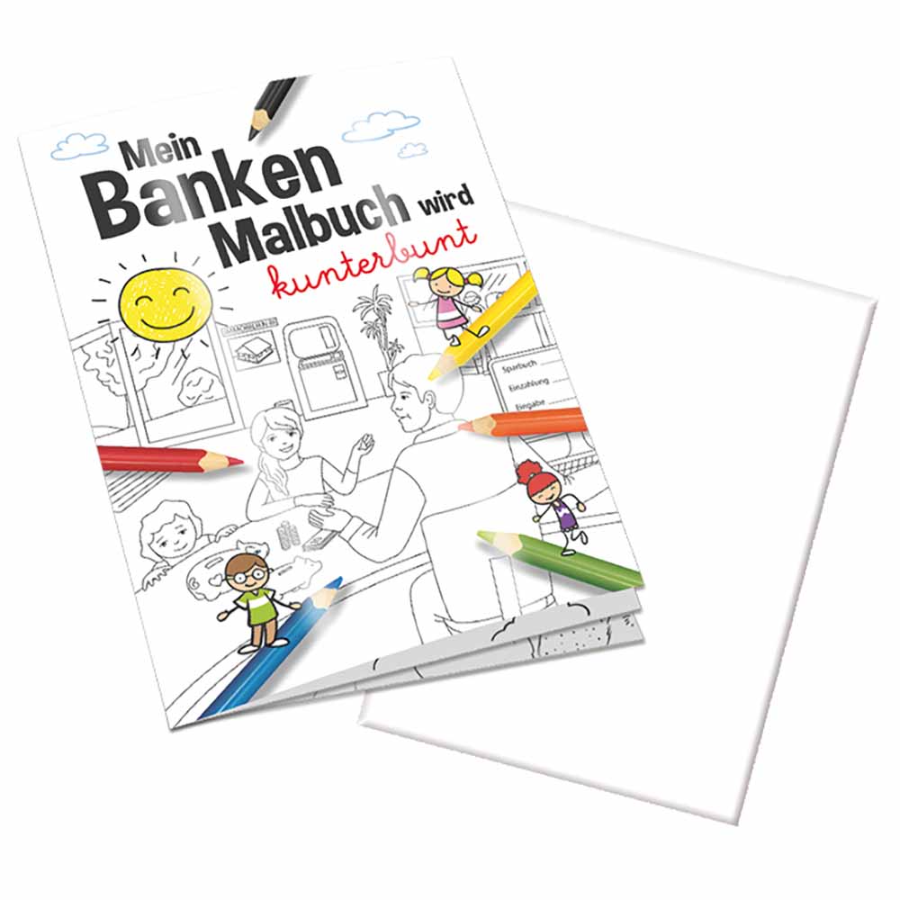 Malbuch / Mal-Set A6 - Banken - Malbuch neutral