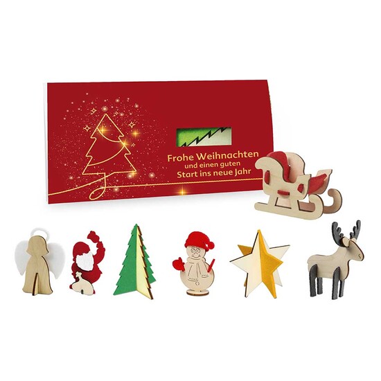 Steckfiguren-Karte Filz - Standardmotiv - Weihnachtsmann
