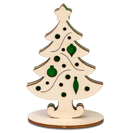 Steckfiguren-Karte Filz Premium - Tannenbaum Premium 4/4-c