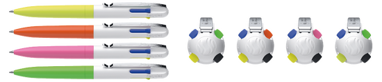 Vierfarb-Kugelschreiber Take 4 Neon Promo