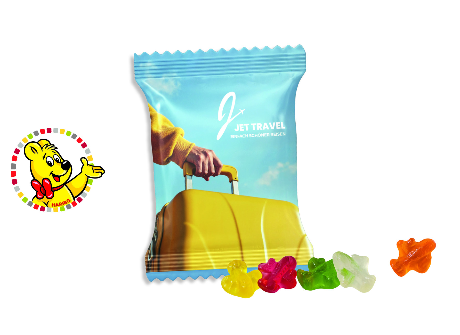 HARIBO Standardformen Werbetüte, Inhalt: HARIBO Flugzeuge ca. 10 g
