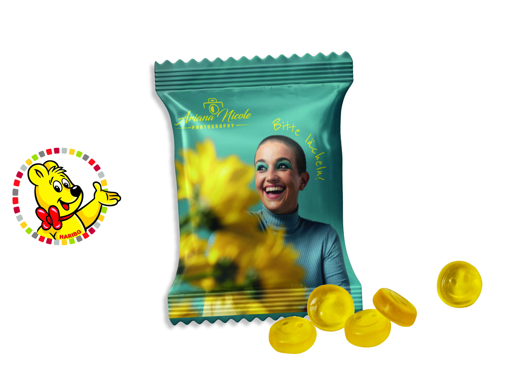 HARIBO Standardformen Werbetüte, Inhalt: HARIBO Smileys ca. 15 g