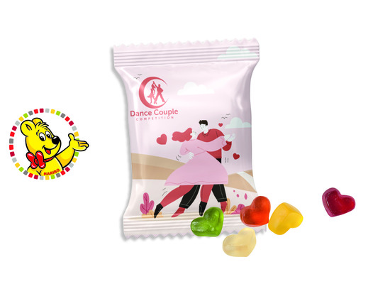 HARIBO Standardformen Werbetüte, Inhalt: HARIBO Herzen bunt gemischt ca. 6,5 g