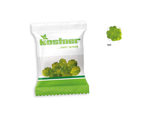 Fruchtgummi Kleeblatt Werbetüte, Inhalt: Kleeblatt