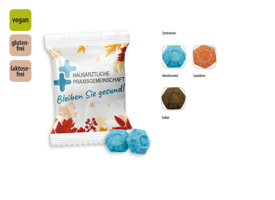 Hustenbonbon Duopack Werbetüte, Inhalt: Hustenbonbon Menthomint