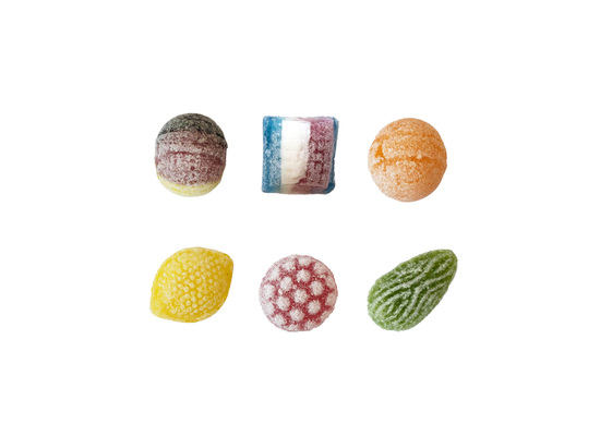 Beutelschachtel mit Bonbons, Inhalt: Bonbons Trikolore ca. 60 g