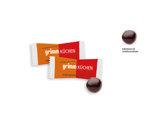 Schoko-Kaffeebohne im Flowpack, Inhalt: Schoko-Kaffeebohne ca. 2 g