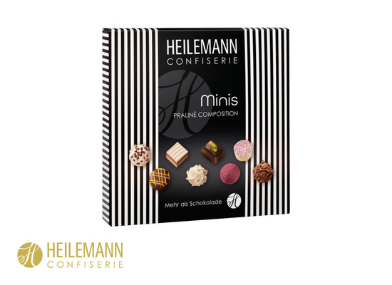 Heilemann Mini Pralinés im Schuber, Inhalt: Heilemann Mini Pralinés ca. 91 g