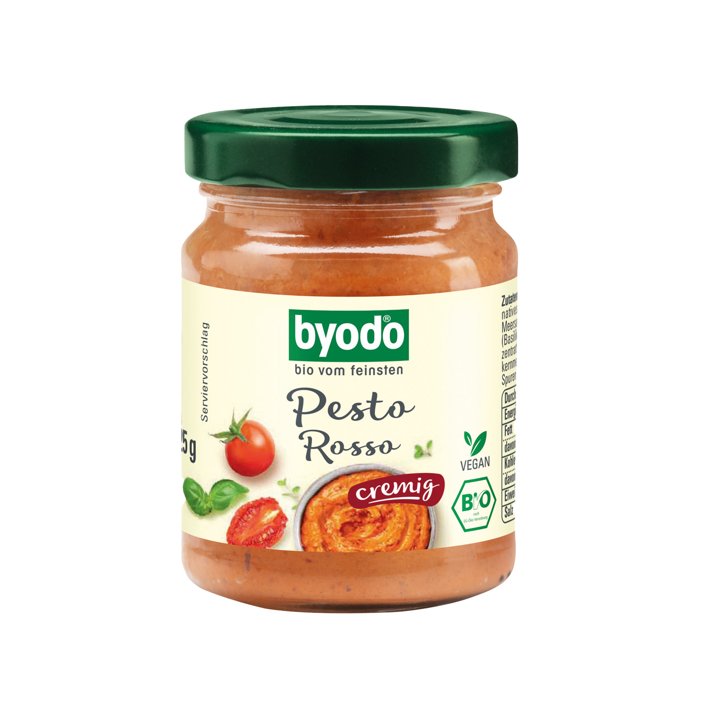 BIO Pesto im Werbekarton, Inhalt: Bio Pesto Rosso, vegan ca. 125 g