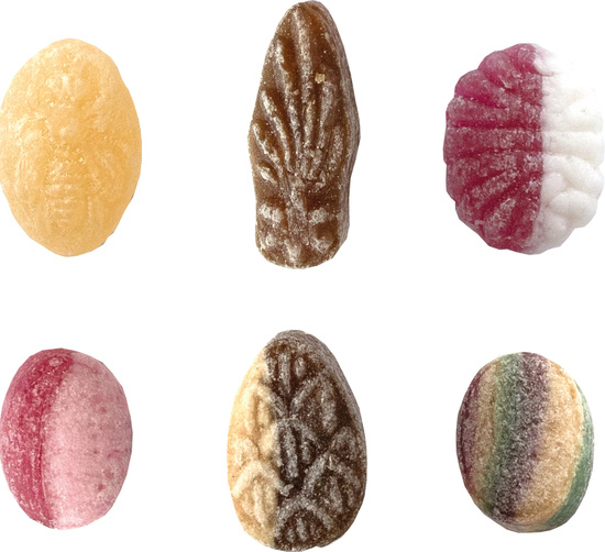 Beutelschachtel mit Weihnachtsbonbons, Inhalt: Glühwein Bonbons (ohne Alkohol) ca. 60 g