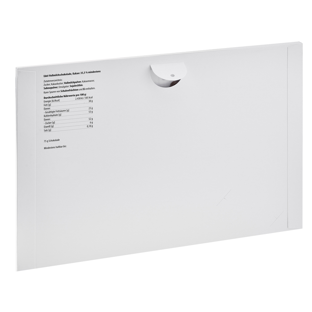 Wand Adventskalender individuell bedruckt, Inhalt: Callebaut Vollmilch Schokolade Kalender ca. 75 g