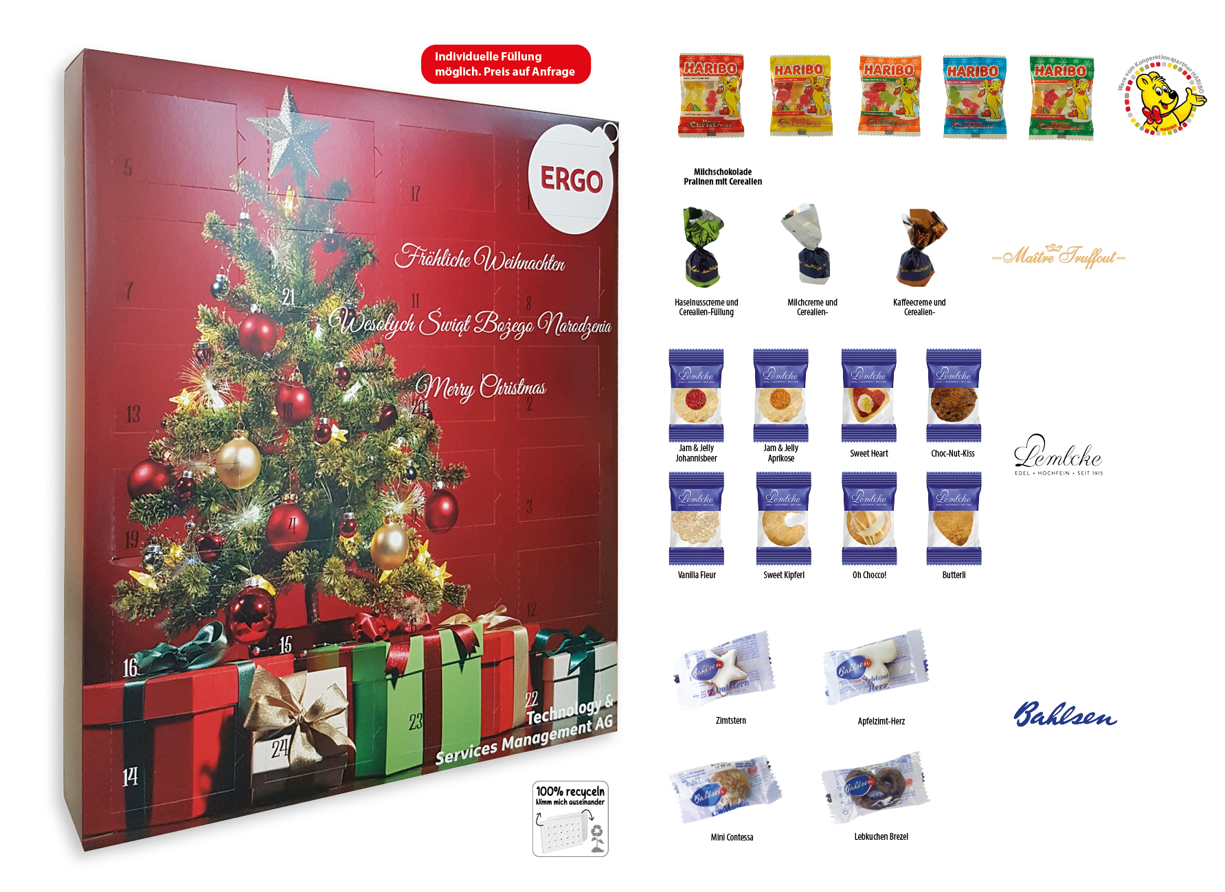 XXL Adventskalender, Inhalt: Lembcke Gebäckmischung