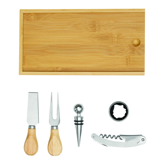 Wein- und Käseset BAMBOO WINE