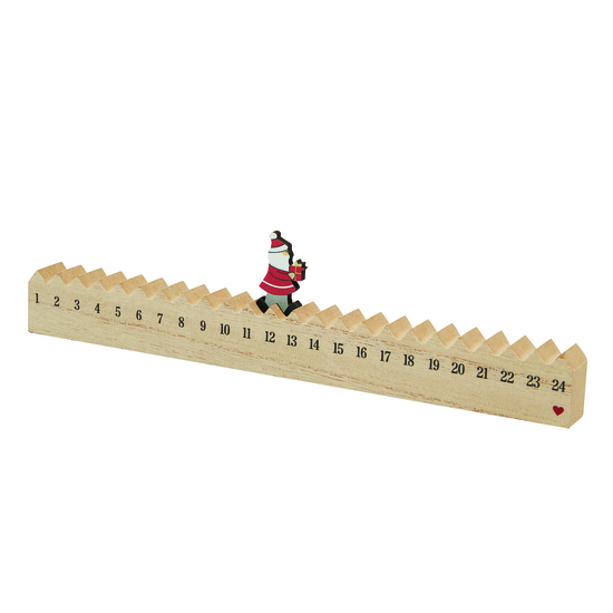 Holz-Kalender WALKING SANTA