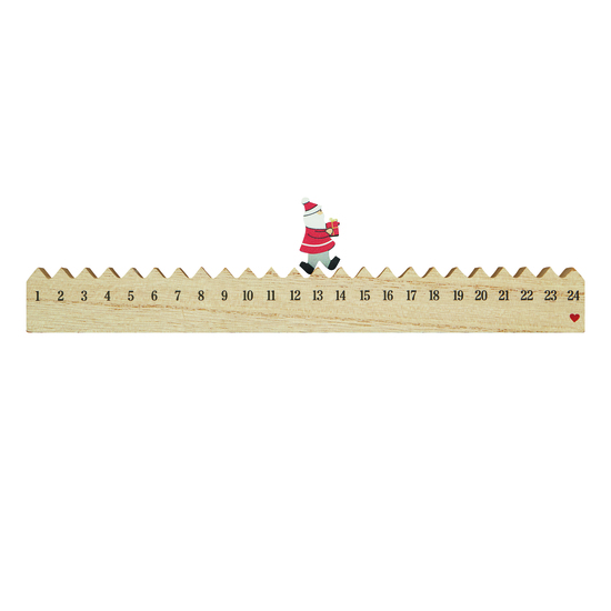 Holz-Kalender WALKING SANTA