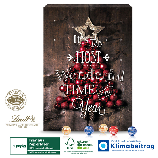 Wand-Adventskalender Lindt „Gourmet Edition“ Organic