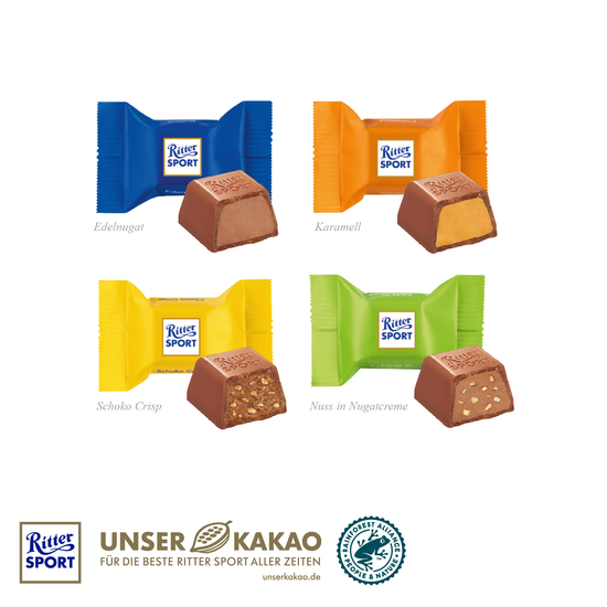 Tisch-Adventskalender mit Ritter SPORT Schokowürfel