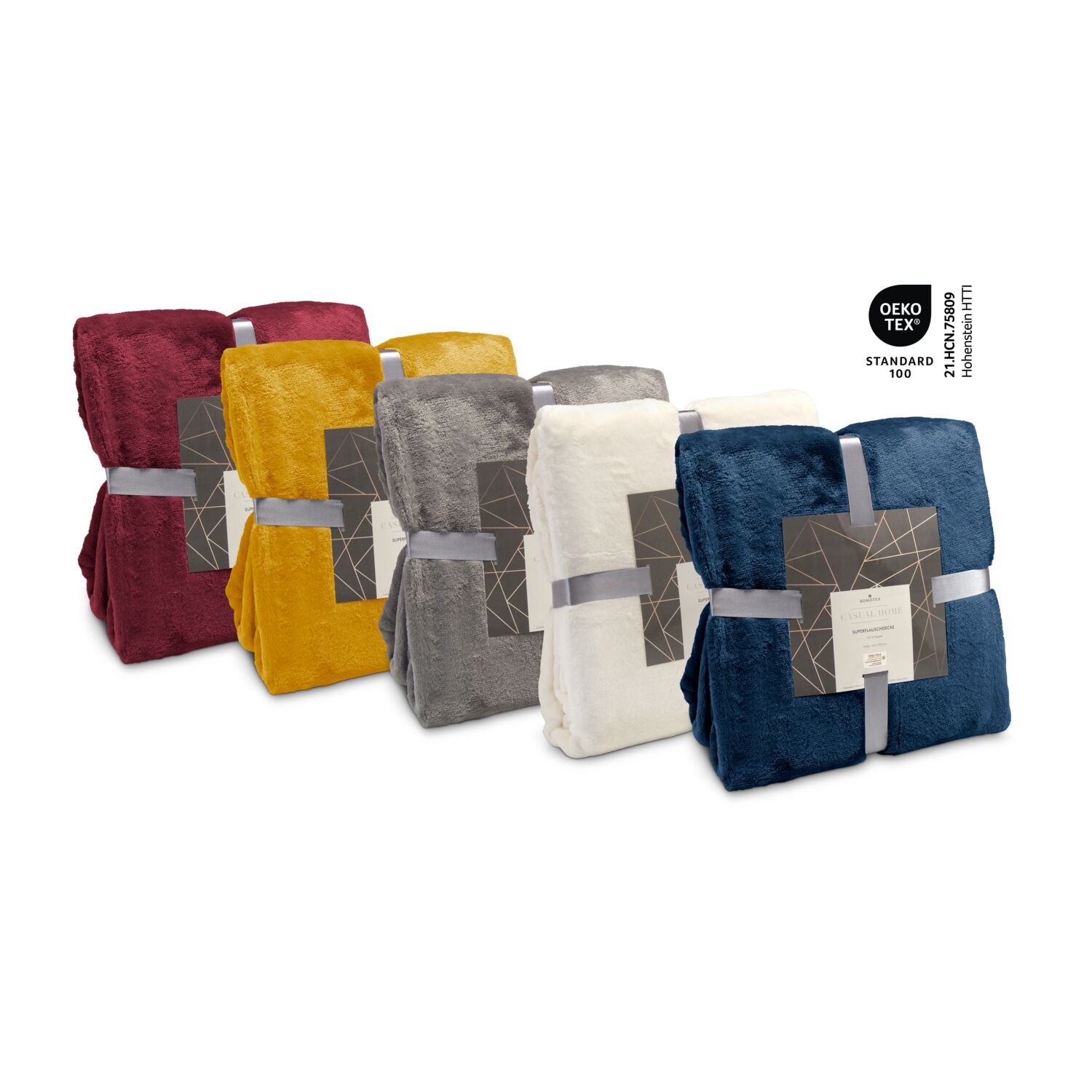 Superflauschdecke azurblau - 150 x 200 cm, 320 g/m²