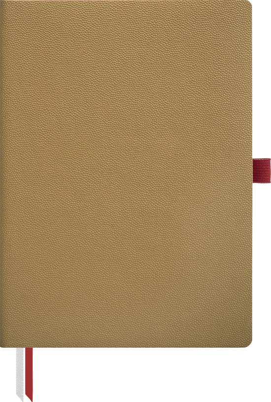 Notizbuch Office Flex A5, gold/rot, flexibler Einband