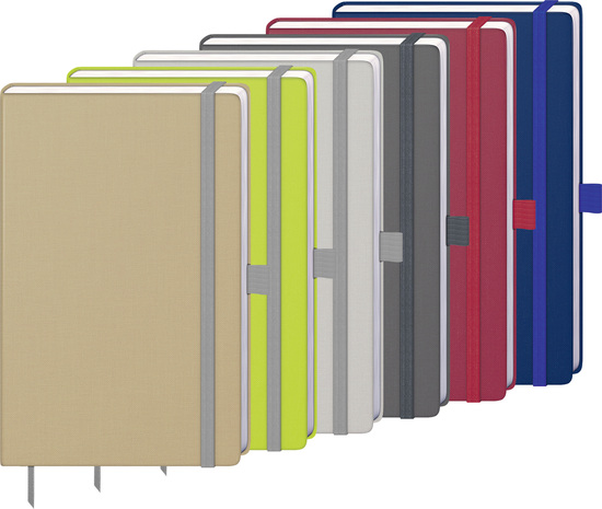 Notizbuch "Kompagnon Nature" ca. A5, gelbgrün, Naturpapiereinband