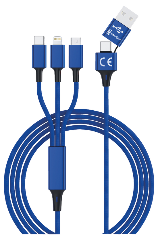5in1 USB-Ladekabel mit USB-C/USB Kombistecker