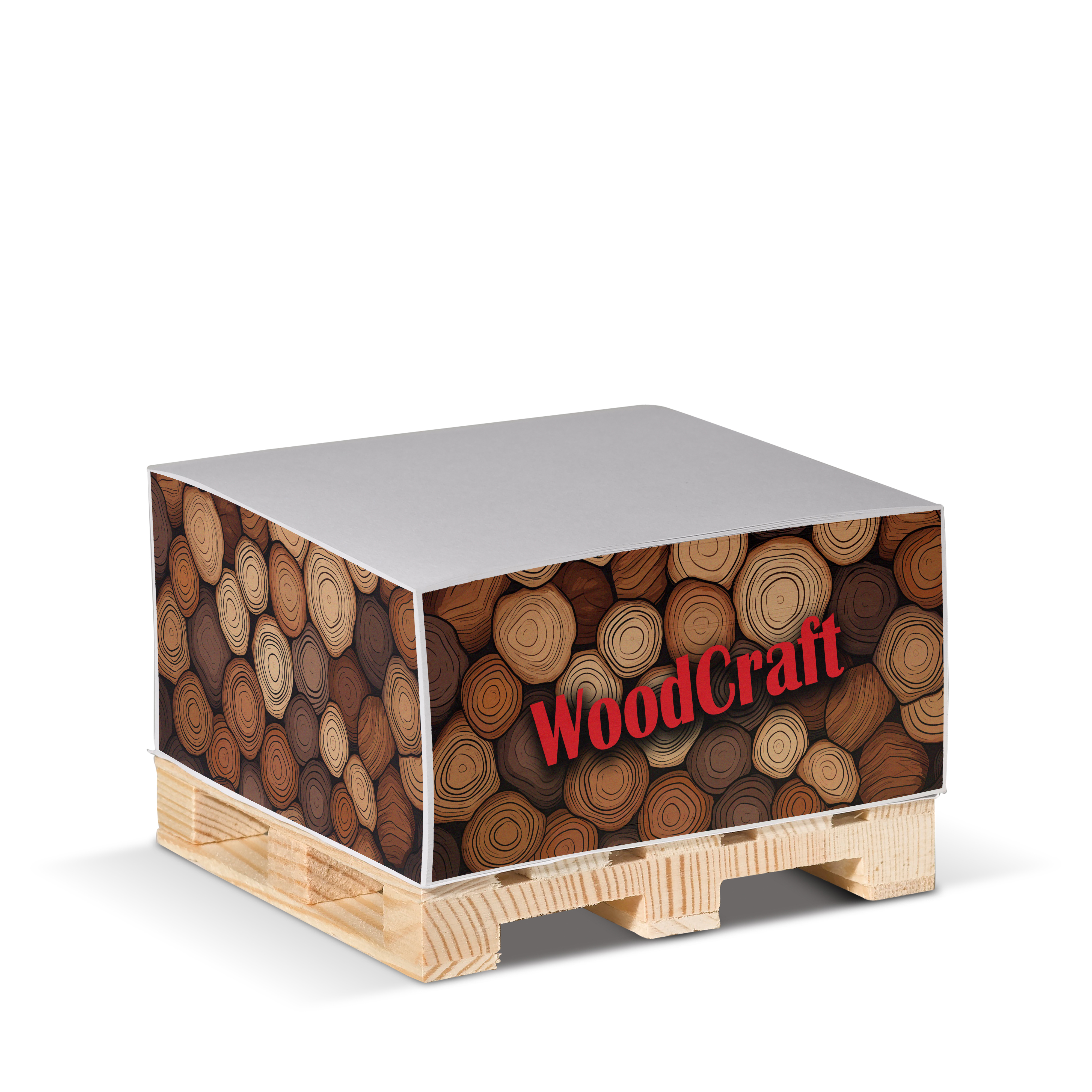 Zettelblock 10x10x5cm FSC auf Holzpalette