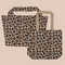 Shoppertasche Leoparden Druck beige DKE080 50/63 x 40,5+2 x 5,5 cm  beige mit Druck schwarz/braun