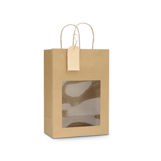 Tragetasche mit Fenster  DPT098 18 x 8 x 19 cm braun