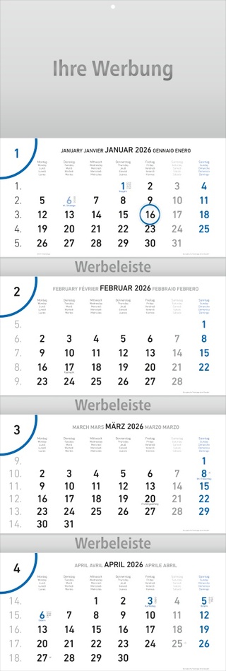 Viermonatsplaner Future-quattro blau