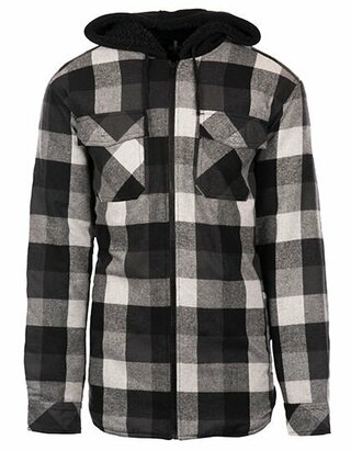 BU8620 Men´s Flannel Jacket With Sherpa Hoodie