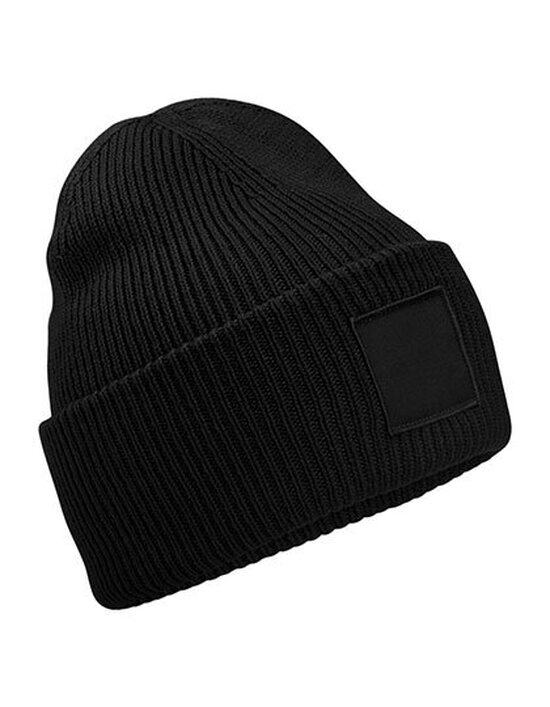 CB336R Beechfield Deep Cuffed Tonal Patch Beanie