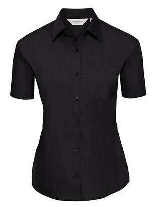 Ladies` Short Sleeve Classic Polycotton Poplin Shirt
