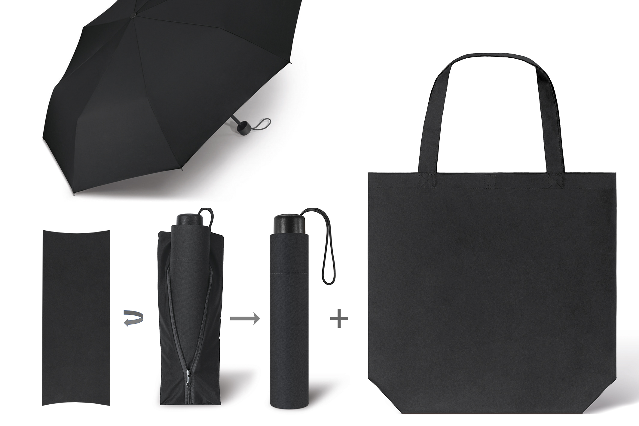 Taschenschirm mit Einkaufstasche SCHIRM & SHOPPER